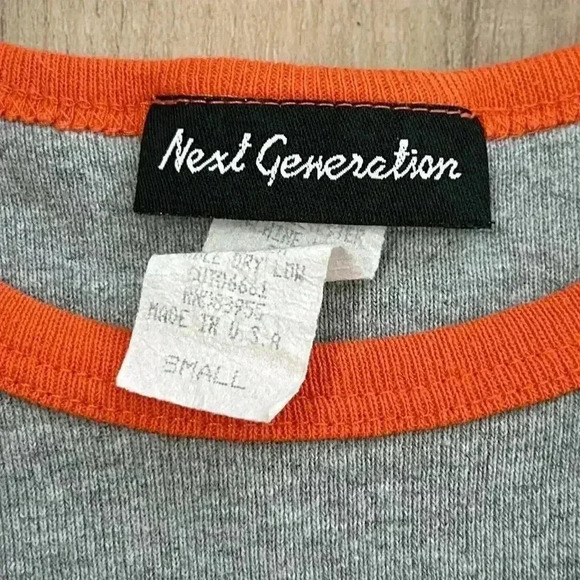 Vintage Next Generation all sports orange and grey baby tee size small - Picture 3 of 5